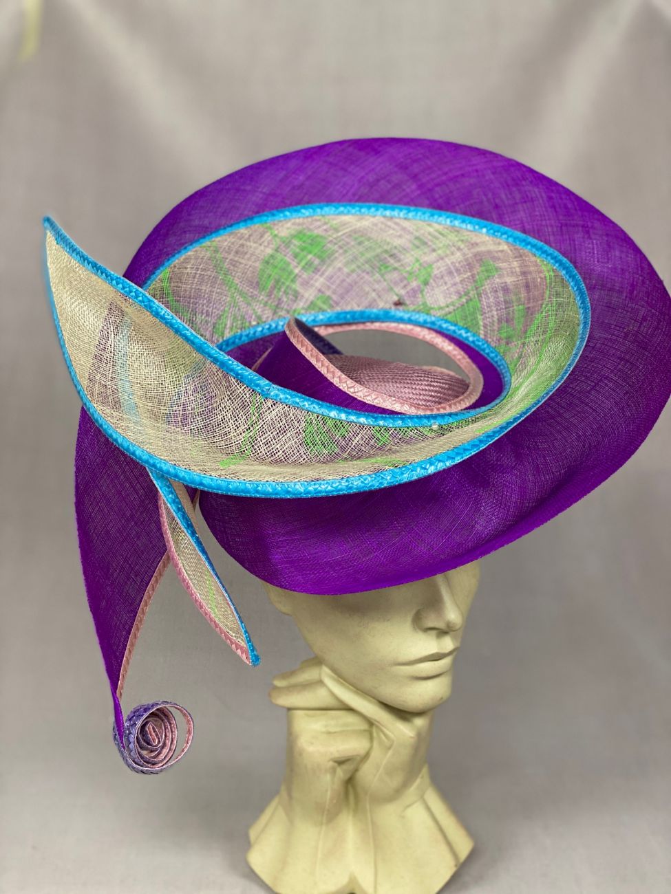 Bias Sinamay hat by Waltraud Reiner