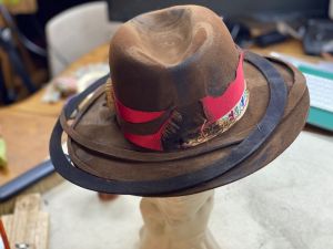 Weathered felt hat by Waltraud Reiner