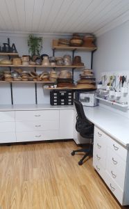 Studio of Rebecca Carswell of Amelda Millinery