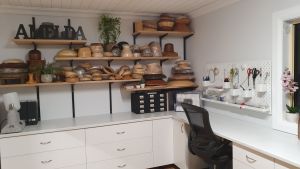 Studio of Rebecca Carswell of Amelda Millinery