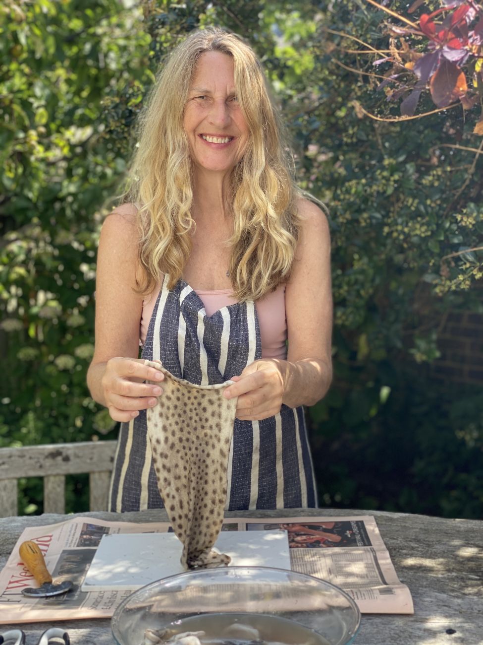 JF tanning local fish